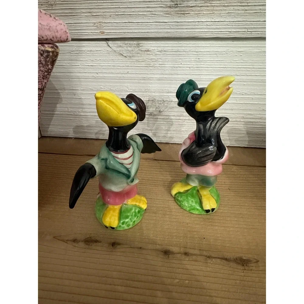 Vintage Heckle & Jeckle Crow Shakers